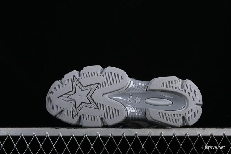 Dior Chrono Round Toe Lace-Up Lifestyle Casual Running Sneakers - 59K GREY