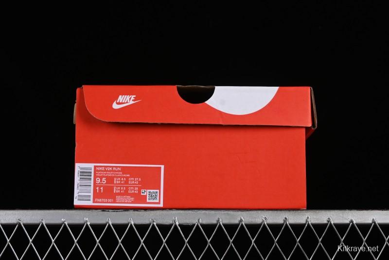 Nike Runtekk Run V2K Low-Top Retro Running Shoes with Cushlon Midsole and Anti-Slip Design - FN6703-001