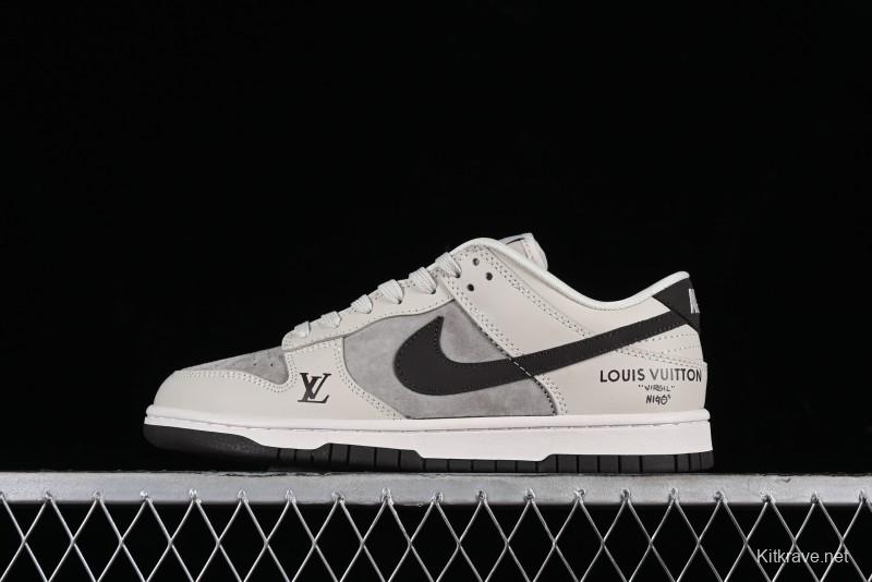 Nike Dunk Low LV Collaboration High-End Custom SB Low-Top Casual Skate Shoes - FC1688-400
