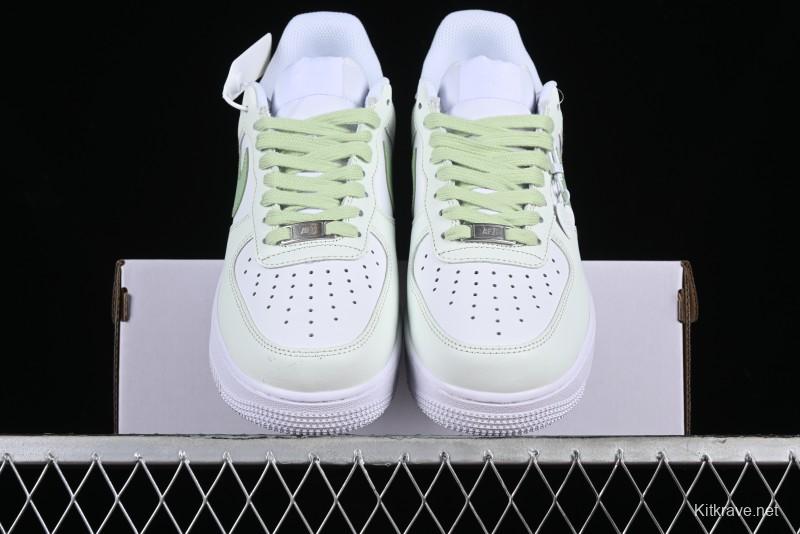 Nike Air Force 1 '07 Low Casual Sneakers with Anime-inspired Green Apple Spray Paint Design - DY8899-002