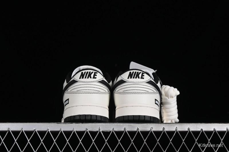 Nike SB Dunk Low UN Collaboration - Beige Black Swoosh Anniversary High-End Custom Low-Top Casual Skate Shoes - FC1688-139