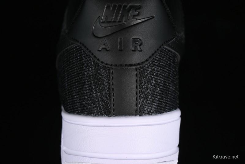 Nike Air Force 1 '07 Low 2.0 Black Flyknit Casual Sneakers - CI0051-300