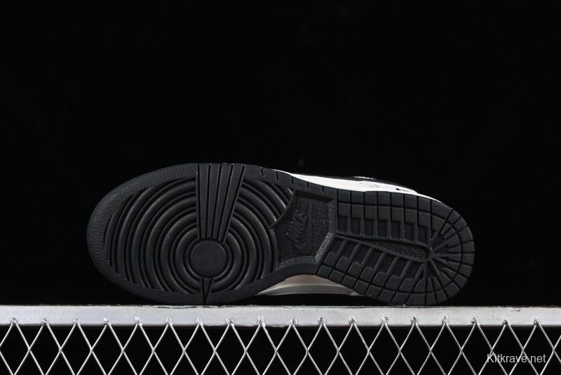 Nike Supreme x SB Dunk Low Casual Skate Shoes in Black and Beige - RM2308-237