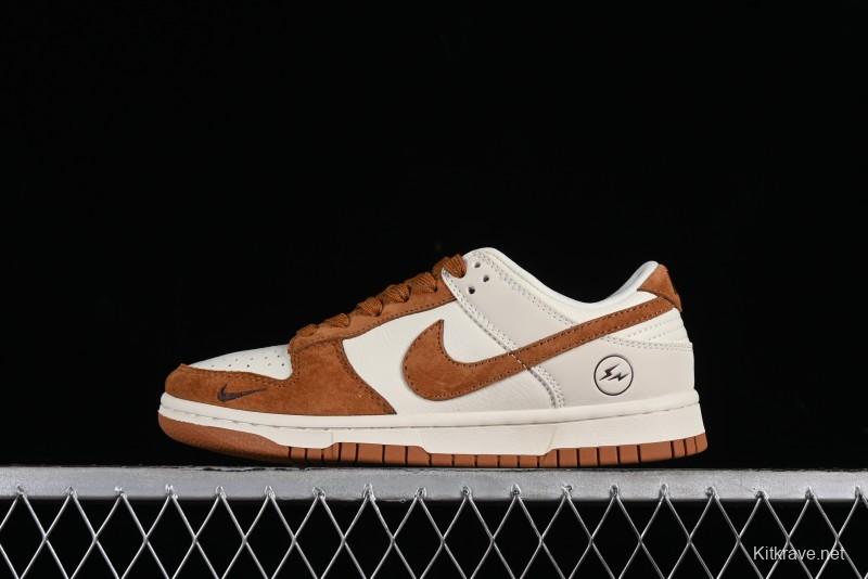 Nike SB Dunk Low Lightning Collaboration - Beige Brown Colorway with Small Brown Swoosh Anniversary High-End Custom Low-Top Casual Skate Shoes - XD1688-031