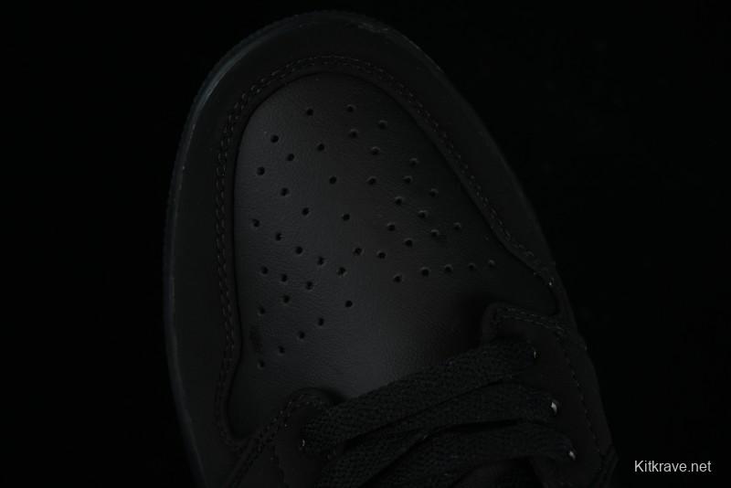 Nike Air Jordan 1 Low AJ1 Black Gold Hook Casual Sneakers - 553558-071