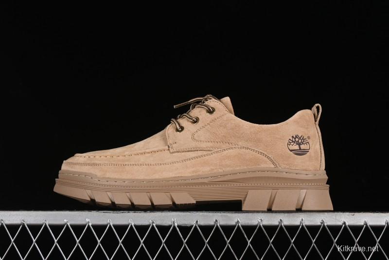 Timberland Low-Top Casual Shoes for Men - Italian Oil-Grained Leather with Anti-Slip Rubber Sole - TB73535SAND