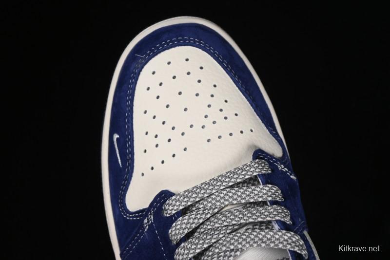 Nike Air Jordan 1 Low OFF-WHITE Collaboration - Qilin Blue Retro Basketball Shoes - WG8850-013