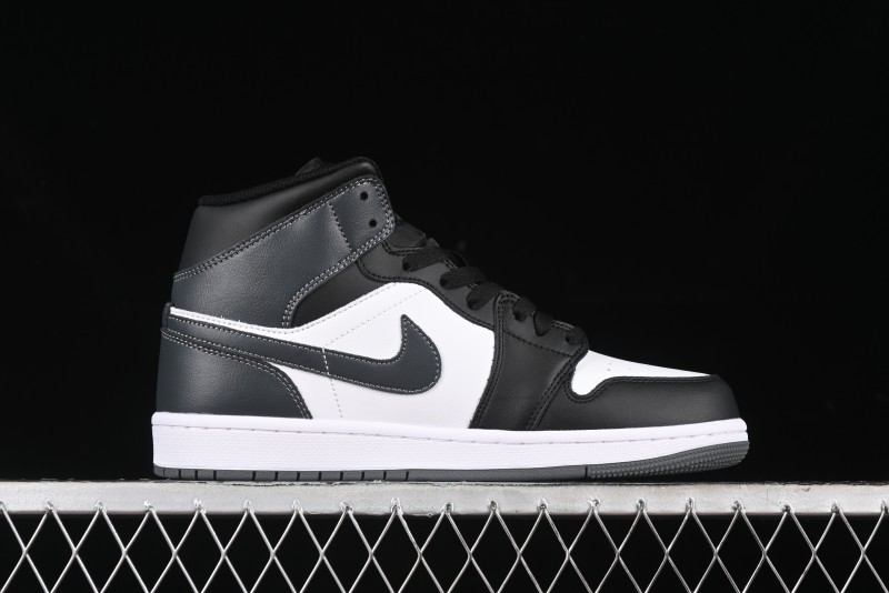 Nike Air Jordan 1 Mid AJ1 White Black Grey Mid-Top Casual Sneakers - DQ8426-001
