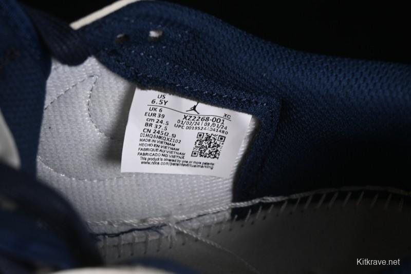 Nike Travis Scott x Fragment Design x Air Jordan 1 Low OG SP AJ1 Supreme Collaboration - Dark Blue Swoosh Low-Top Casual Sneakers - XZ2268-001