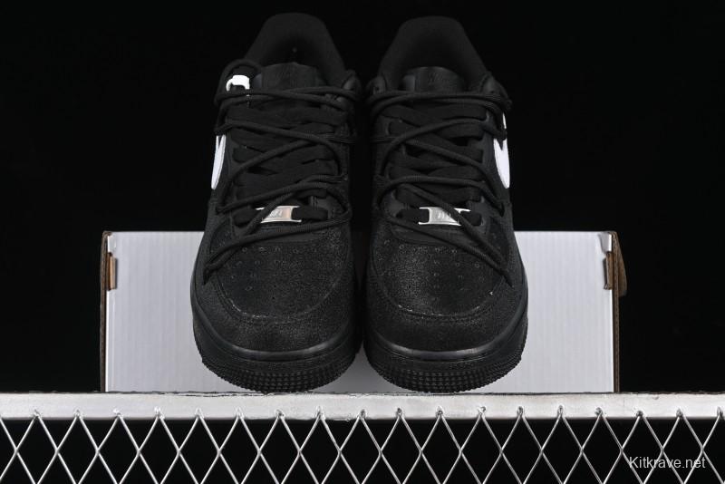 Nike Air Force 1 '07 Low White Black Starry Full Diamond Lace-Up Low-Top Casual Sneakers - ZH0316-032