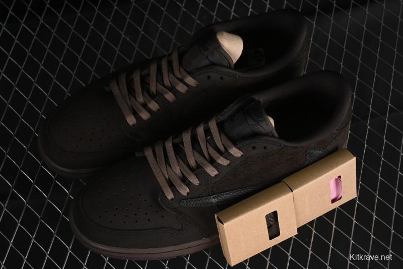 Nike Travis Scott x Air Jordan 1 Low OG AJ1 Reverse Swoosh Sneakers - DM7866-202