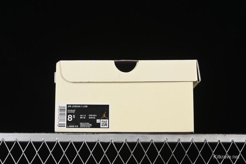 Nike Air Jordan 1 AJ1 Dior Collaboration - White Black Custom Low Top Retro Basketball Shoes - LJ6688-010