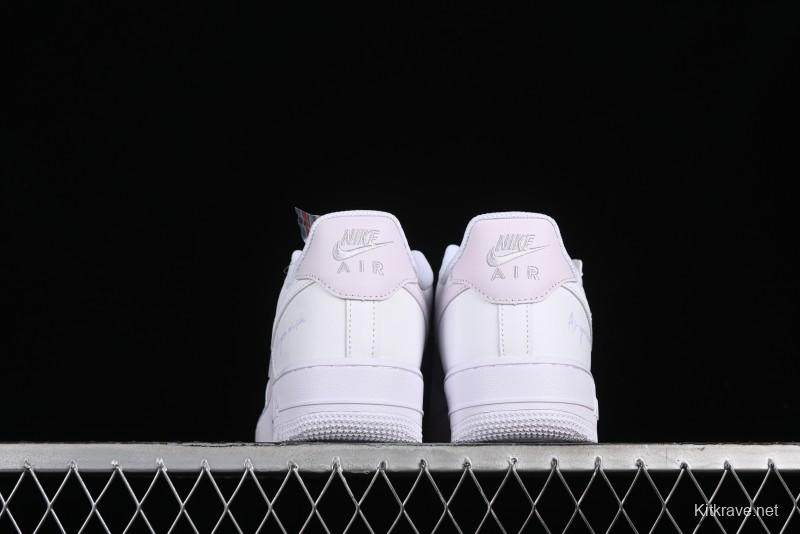 Nike Air Force 1 '07 Low Casual Sneakers with Anime-inspired White Pink Purple Spray Paint Design - CW2288-111
