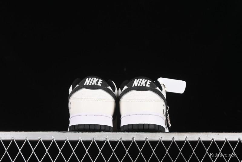 Nike SB Dunk Low Violent Bear Collaboration - Woven Black Swoosh Anniversary Custom Low-Top Casual Skate Shoes - KK1888-005