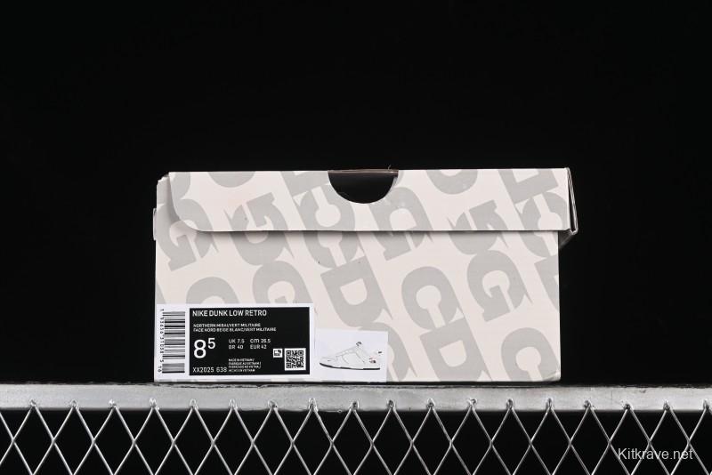 Nike SB Dunk Low Supreme The North Face Collaboration - Beige Green Reflective Swoosh Anniversary Custom Edition Low-Top Casual Skate Shoes - XX2025-638