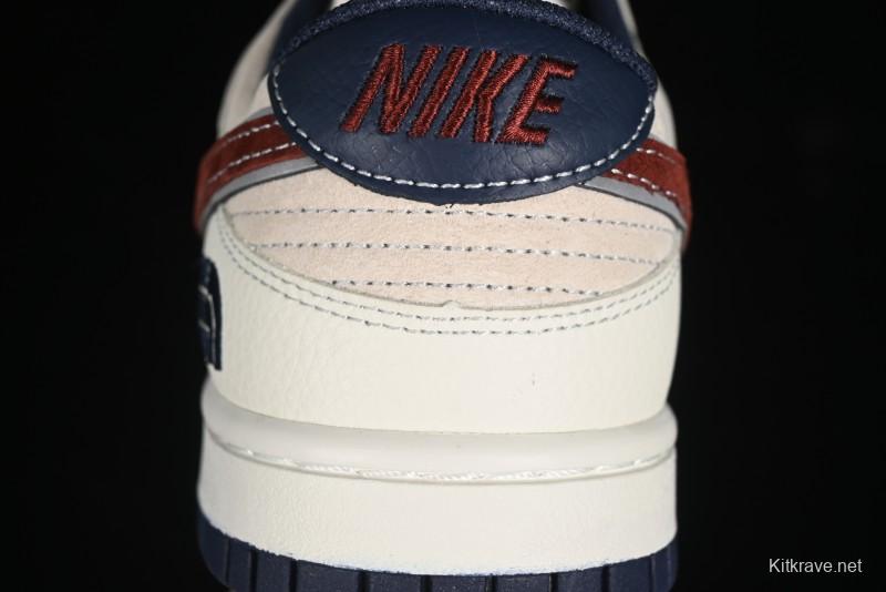 Nike SB Dunk Low The North Face Collaboration - Two-Tone Red Brown Swoosh Anniversary Custom Low-Top Casual Skate Shoes - DJ2024-036