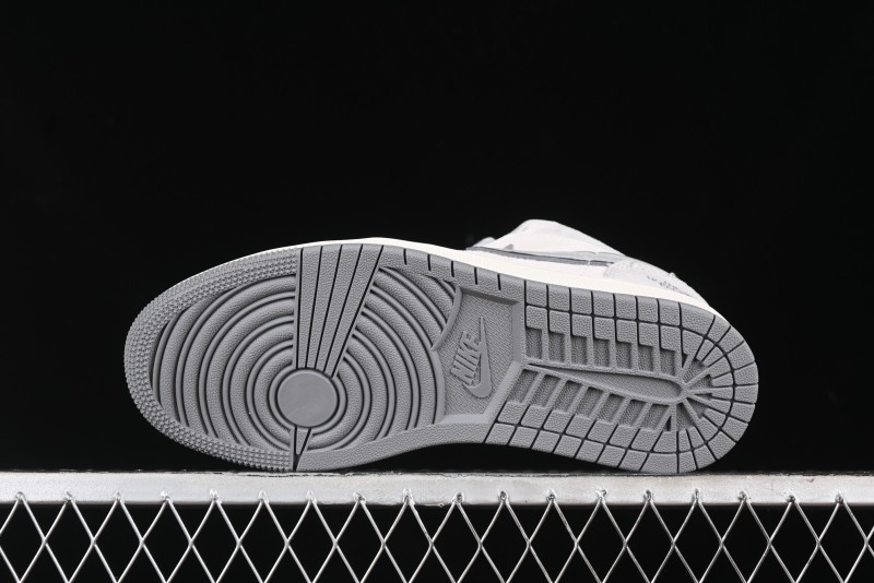 Nike Air Jordan 1 Low AJ1 The North Face Collaboration - Suede Grey Retro Basketball Shoes - DM5688-111