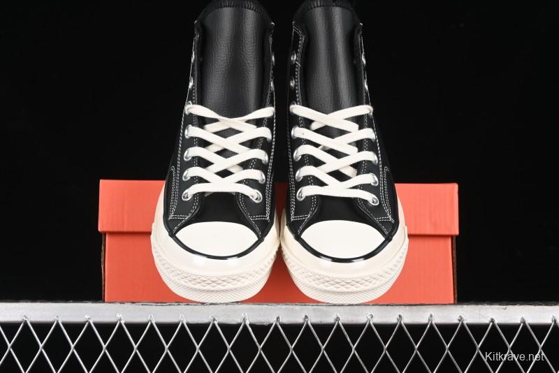 Converse Chuck 70s High Top Canvas Sneakers with Fur Lining in Black & White - A13863C