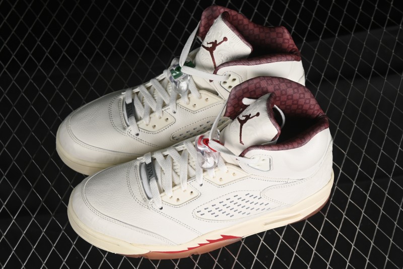 Nike Air Jordan 5 Retro "El Grito" Basketball Shoes with Mexican Flag Color Scheme - HF8833-100