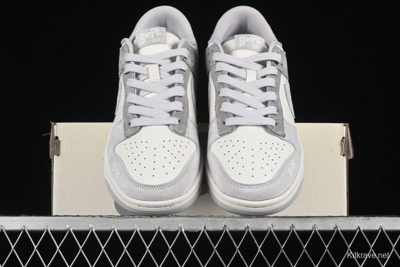 Nike SB Dunk Low BAPE Collaboration - Grey Pig 8th Anniversary Custom Low-Top Casual Skate Shoes - CH6336-226