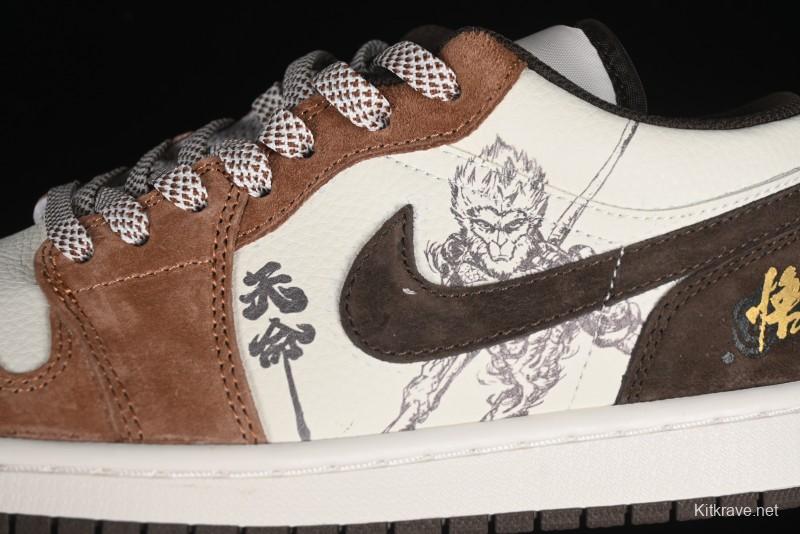 Nike Air Jordan 1 Low Retro Basketball Shoes Mythical Wukong Custom Design - DC2024-034