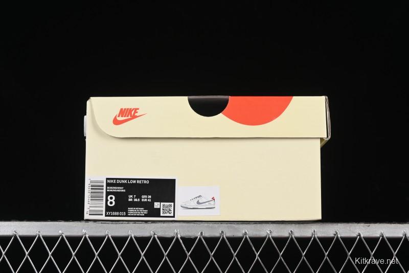 Nike SB Dunk Low Stussy Collaboration - Grey Pigskin Red Tail Anniversary High-End Custom Low-Top Casual Skate Shoes - XY2025-015