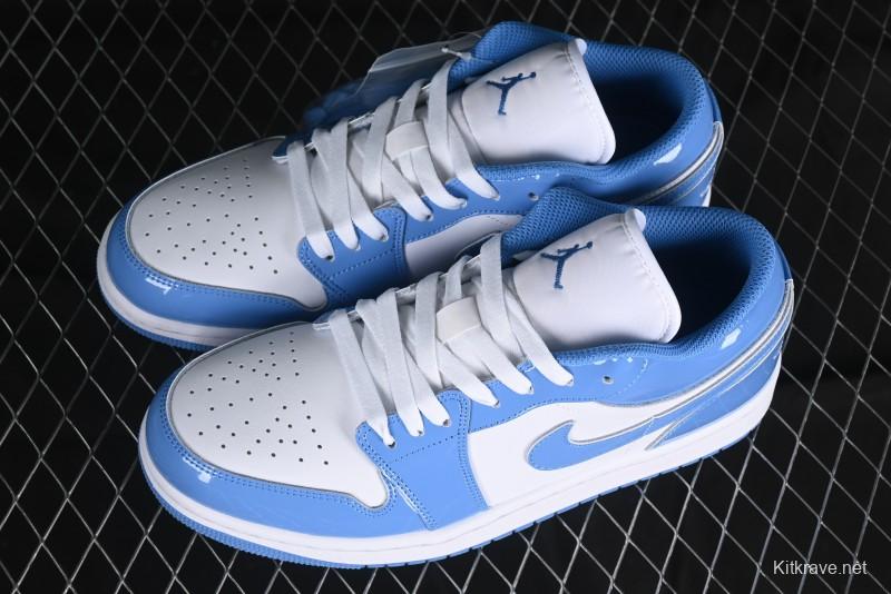 Nike Air Jordan 1 Low AJ1 Patent Blue Casual Sneakers - FZ2138-114