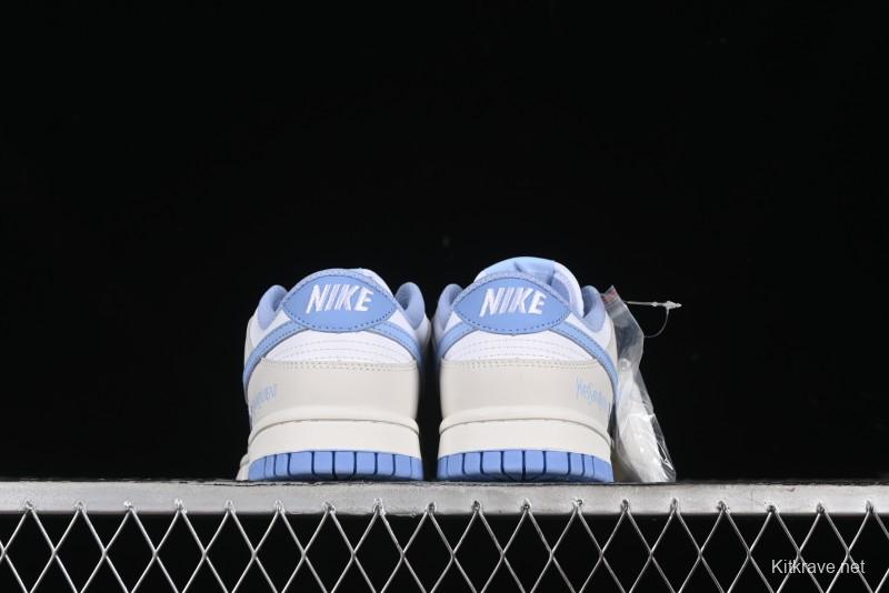 Nike SB Dunk Low Saint Laurent Series - White Grey Blue Swoosh Anniversary High-End Custom Low-Top Casual Sneakers - GF2409-168