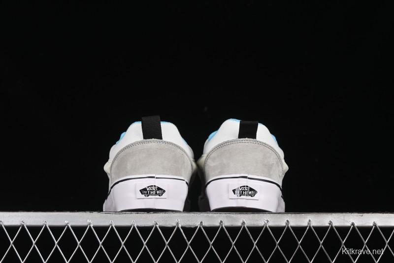 Vans Knu Skool Low-Top Retro Casual Vulcanized Slip-On Shoes in Grey Blue - VN000D6CCCZ