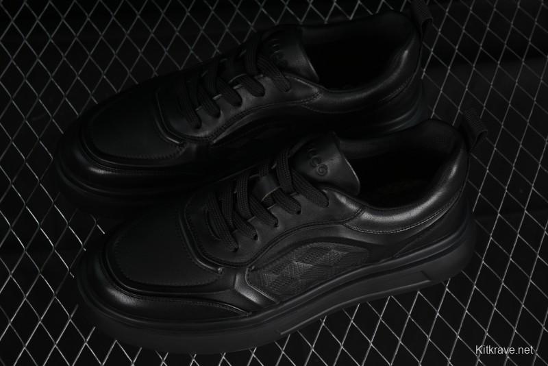 Ecco Street ACE Series Autumn New Retro Fashion Genuine Leather Platform Casual Sneakers - 63336101001