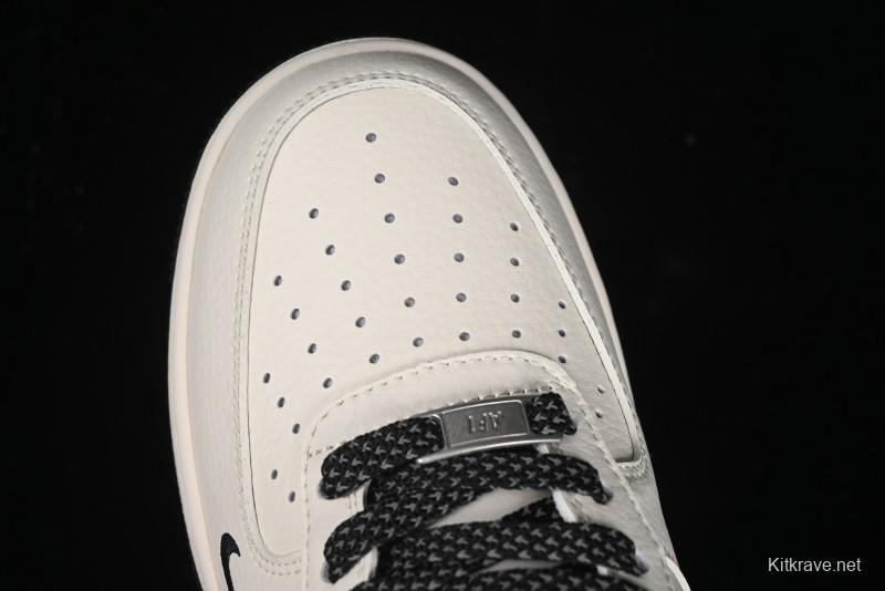 Nike Air Force 1 '07 Low Stussy Collaboration - White Black Low-Top Casual Sneakers - XZ3328-001