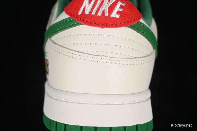 Nike SB Dunk Low Gucci Collaboration - Custom Patchwork Green Swoosh Anniversary Edition Low-Top Casual Skate Shoes - KK1688-053