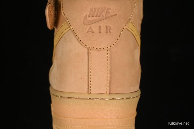 Nike Air Force 1 '07 Mid Suede Casual Sneakers in Wheat - DJ9158-200