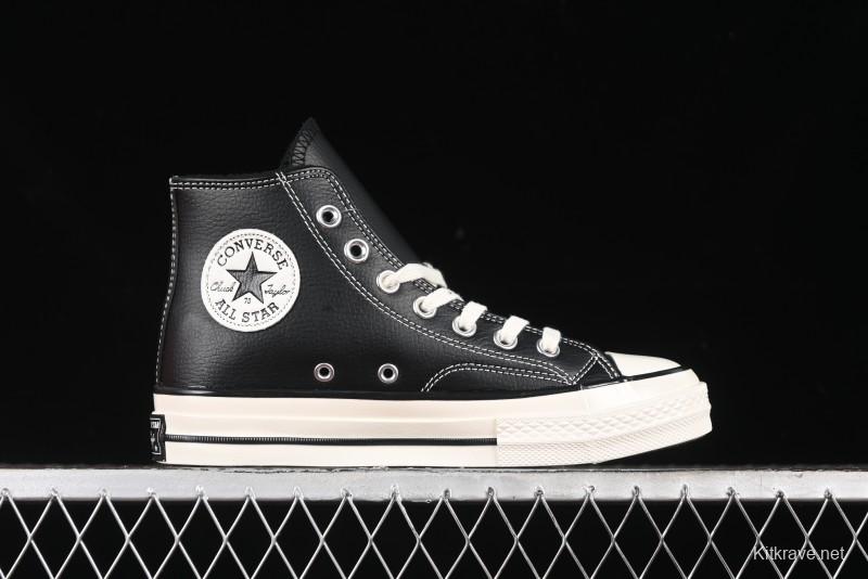 Converse Chuck 70s High Top Canvas Sneakers with Fur Lining in Black & White - A13863C