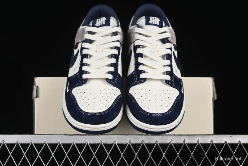 Nike SB Dunk Low UN Collaboration - Splatter Navy Swoosh Anniversary Custom Low-Top Casual Skate Shoes - DJ2024-041