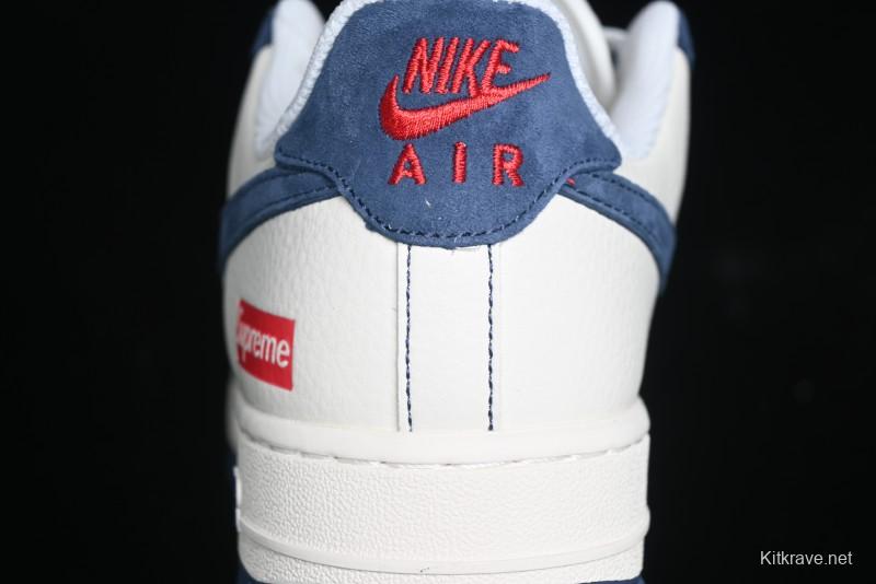 Nike Air Force 1 '07 Low Supreme Collaboration - Light Blue Suede Swoosh Casual Sneakers - XZ3328-669