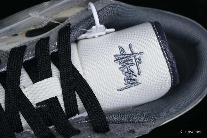 Nike Air Jordan 1 Low Stussy Collaboration Pig Grey Black Swoosh Custom Retro Basketball Shoes - SJ9950-029