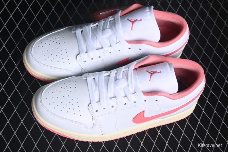 Nike Air Jordan 1 Low AJ1 White Pink Low-Top Casual Sneakers - DC0774-109