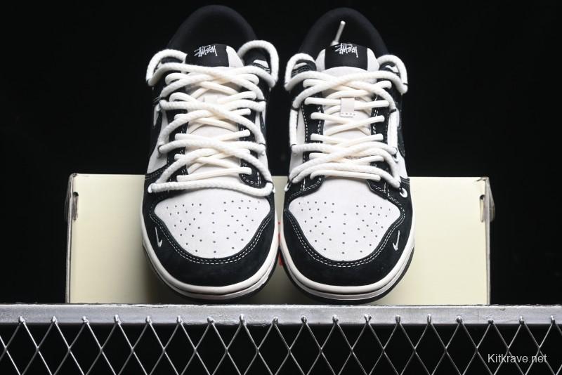Nike SB Dunk Low Stussy Collaboration - Anniversary High-End Customized Low-Top Casual Skate Shoes - YX5066-209