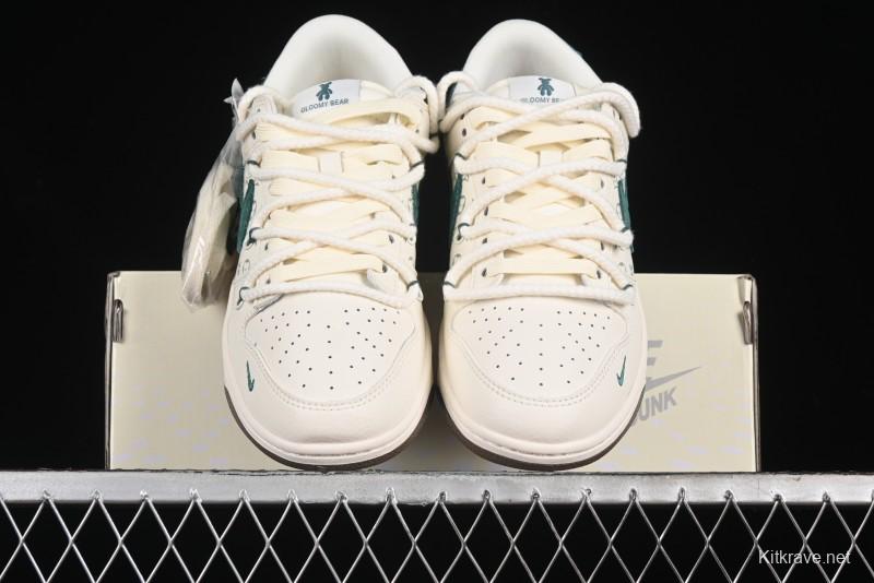 Nike SB Dunk Low Violent Bear Series - Strap Beige Green Check Anniversary High-End Custom Low-Top Casual Sneakers - SJ2068-292