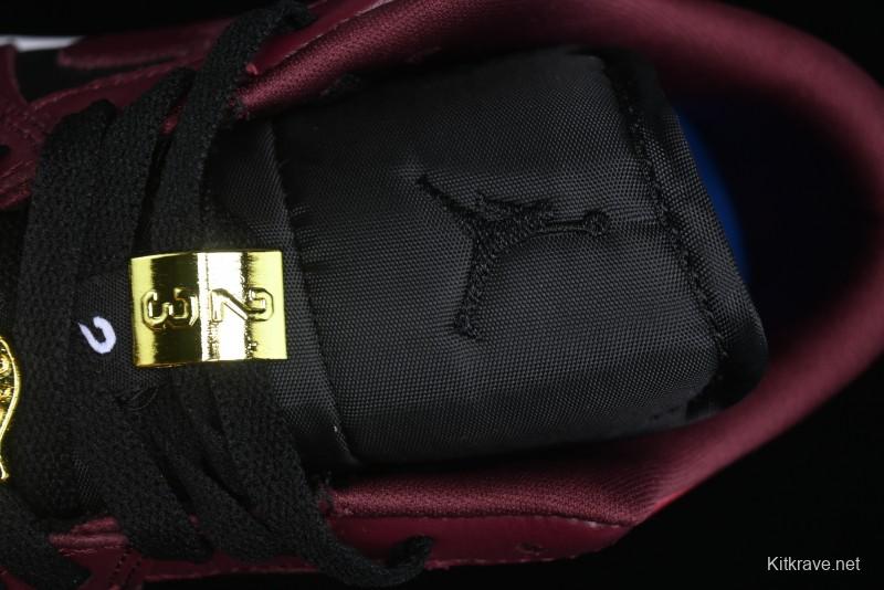 Nike Air Jordan 1 Low AJ1 Black Wine Red Metallic Wings DB6491-600