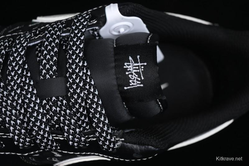 Nike Air Force 1 '07 Low Stussy Collaboration - All Black Low-Top Casual Sneakers - XZ6188-311