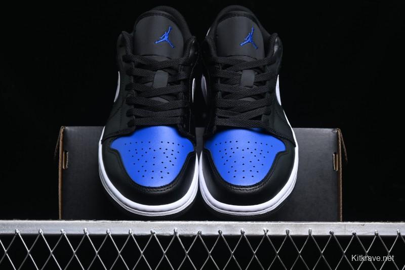 Nike Air Jordan 1 Low Retro Basketball Shoes Black Blue - 553558-042