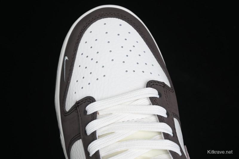 Nike SB Dunk Low Stussy Collaboration - Beige Brown Swoosh Anniversary High-End Custom Low-Top Casual Skate Shoes - SF1029-408