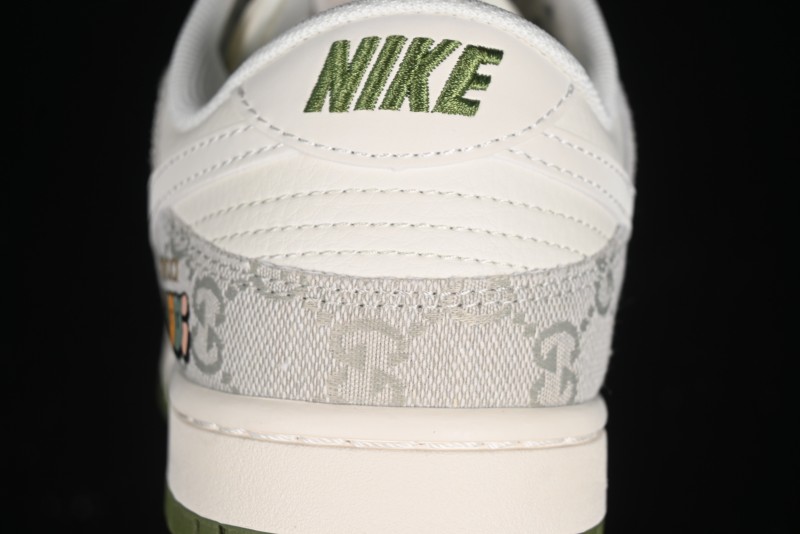 Nike SB Dunk Low Gucci Collaboration - Smoke Green Anniversary High-End Custom Low-Top Casual Skate Shoes - XX2025-389