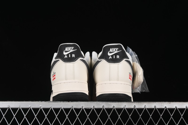 Nike Air Force 1 '07 Low Stone Island x Supreme Collaboration - Off-White Black Heel Casual Sneakers - BB1616-307