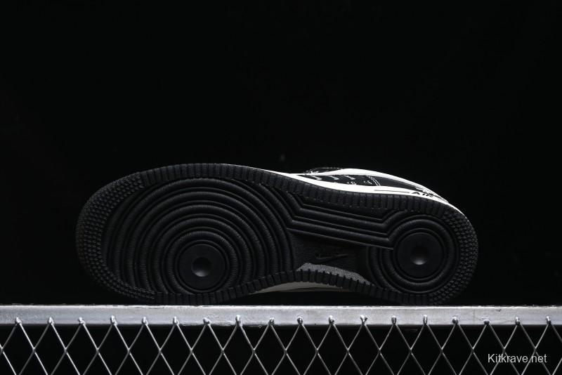 Nike Air Force 1 '07 Low Stussy Collaboration - All Black Low-Top Casual Sneakers - XZ6188-311