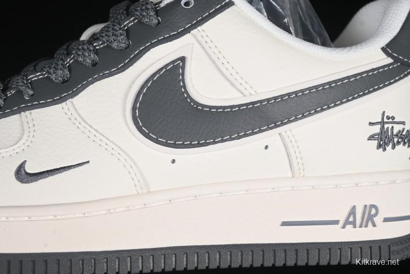 Nike Air Force 1 '07 Low Stussy Collaboration Granite Grey Low-Top Casual Sneakers - XZ6188-226