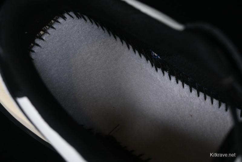 Choco Concert Leather Round Square Asymmetric Fashion Sneakers Black White - AJE5