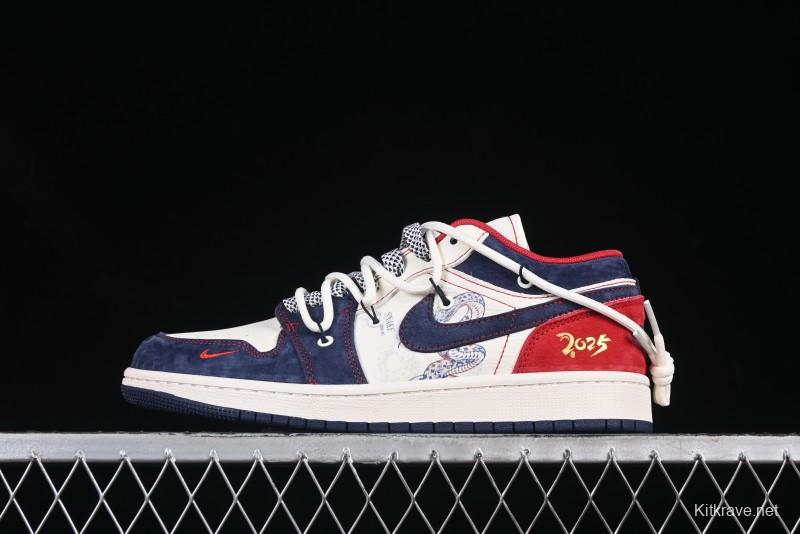 Nike Air Jordan 1 Low OG SP AJ1 Year of the Snake Limited Edition Red Blue Drawstring Low-Top Casual Sneakers - SJ9950-051